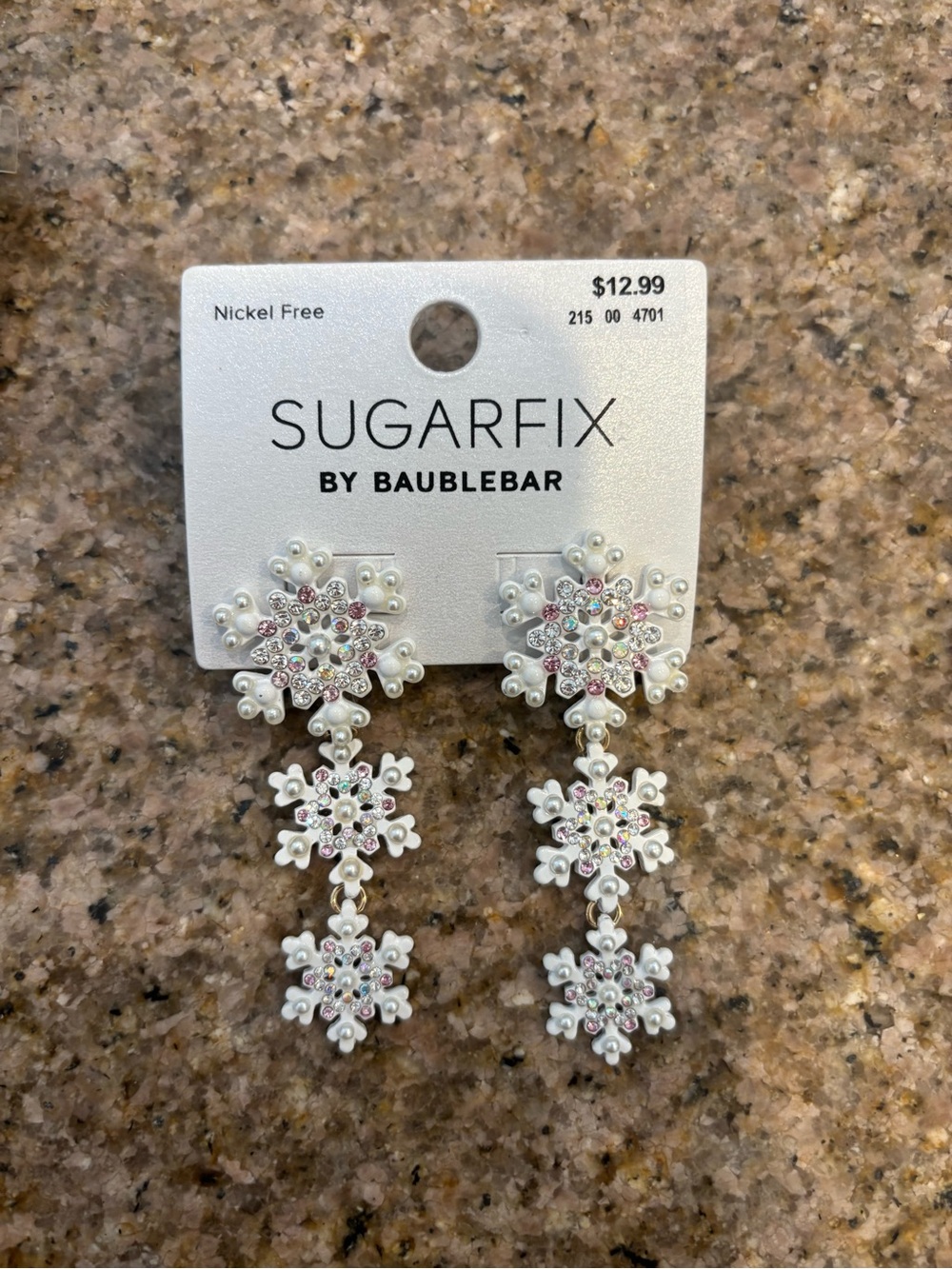 SUGARFIX White Snowflake Multi-Crystal Drop Earrings by BaubleBar